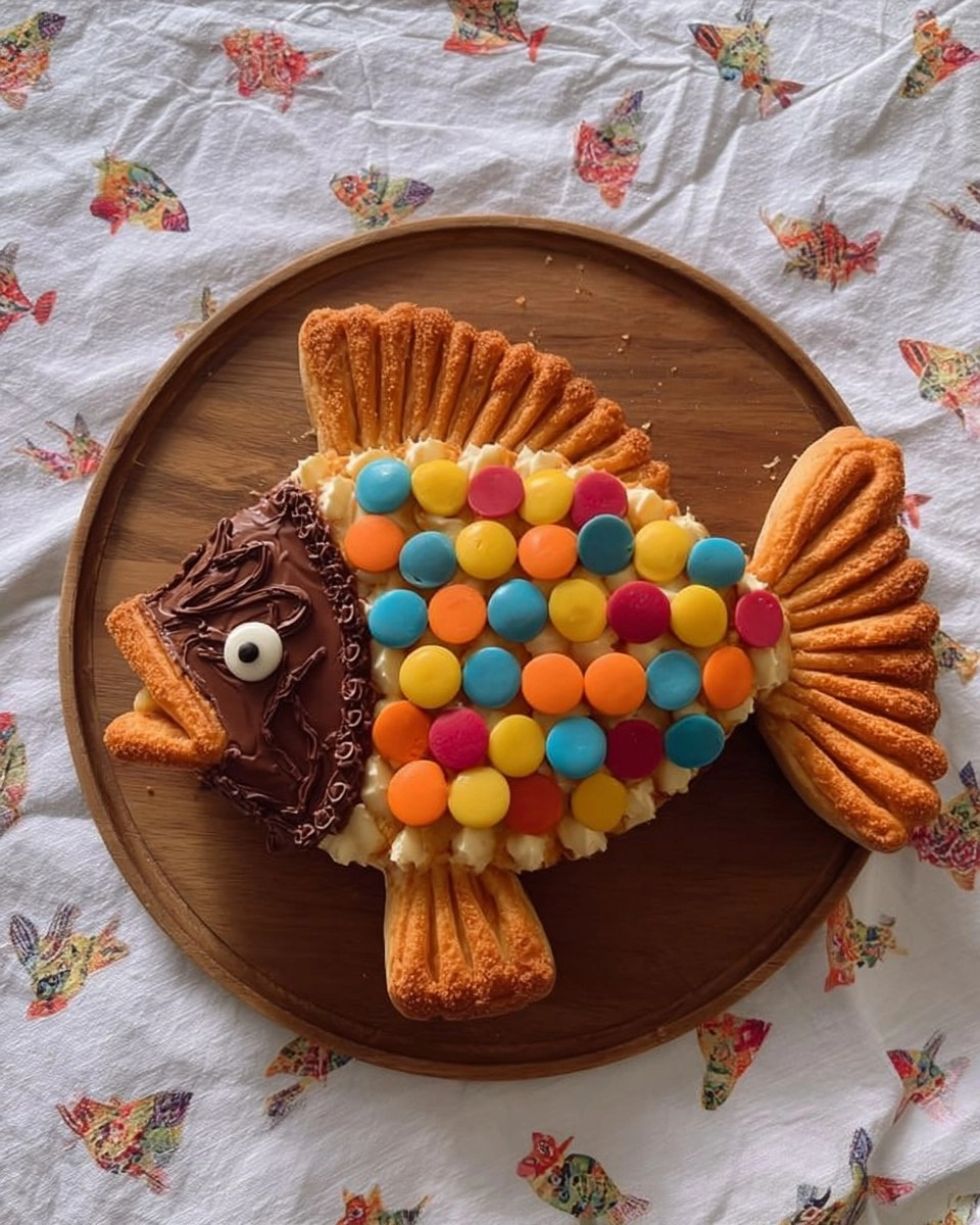 Gâteau d'anniversaire en forme de poisson