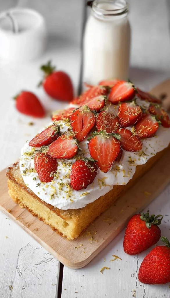Recette-de-Cake-au-citron-et-aux-fraises