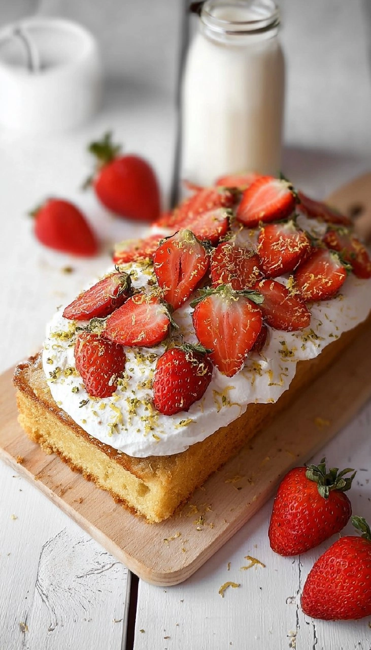 Recette-de-Cake-au-citron-et-aux-fraises