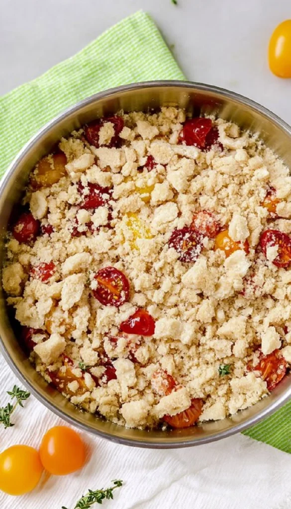 Recette-de-Crumble-de-tomates-cerises-au-parmesan