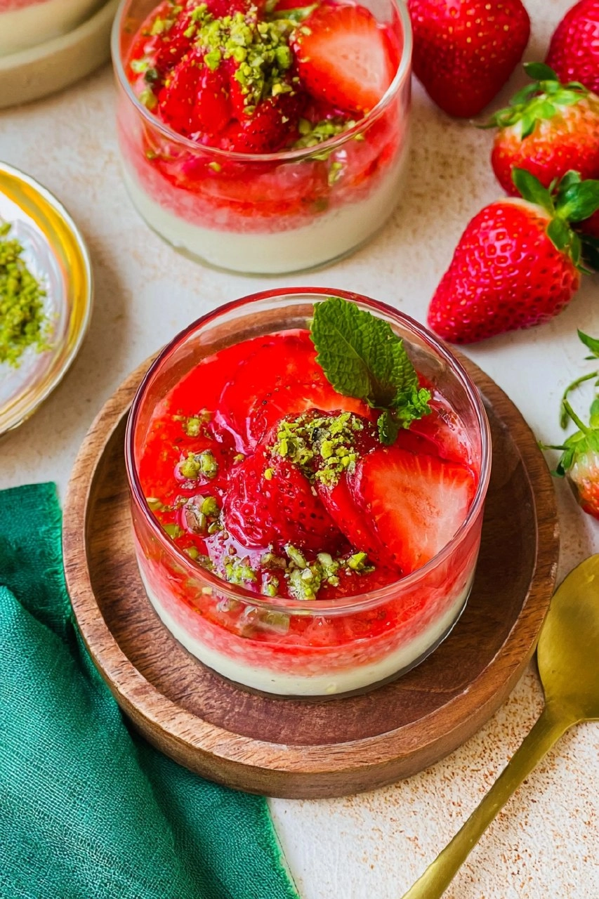 Panna cotta vanille fraise